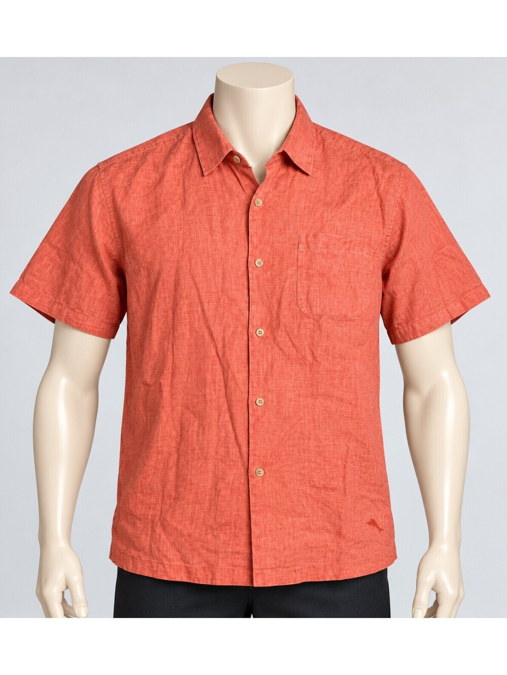 Tommy Bahama Men's Large Coral Linen Short Sleeve Button-Up